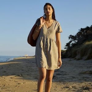 Madewell Alexandra Linen Blend Dress